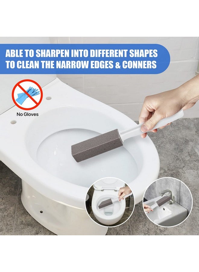 Pumice Stone Brush Toilet Bowl Cleaner with Extra Long Handle