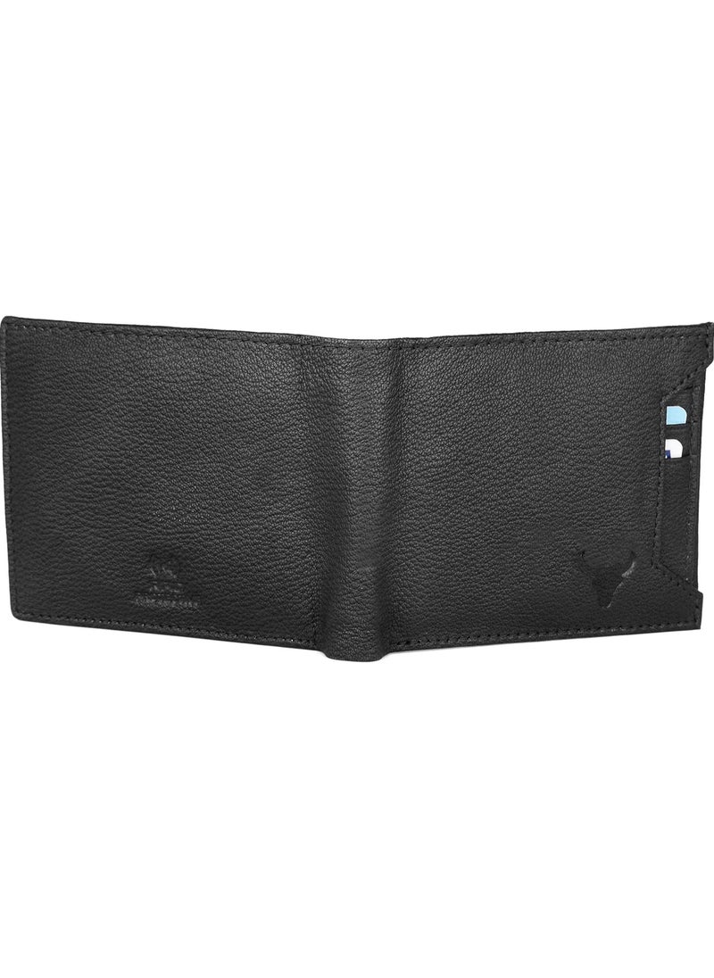 Black Leather Wallet for Men I 3 Card Slots