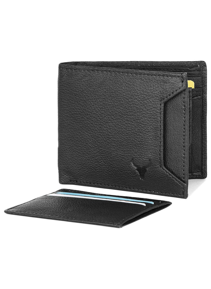 Black Leather Wallet for Men I 3 Card Slots