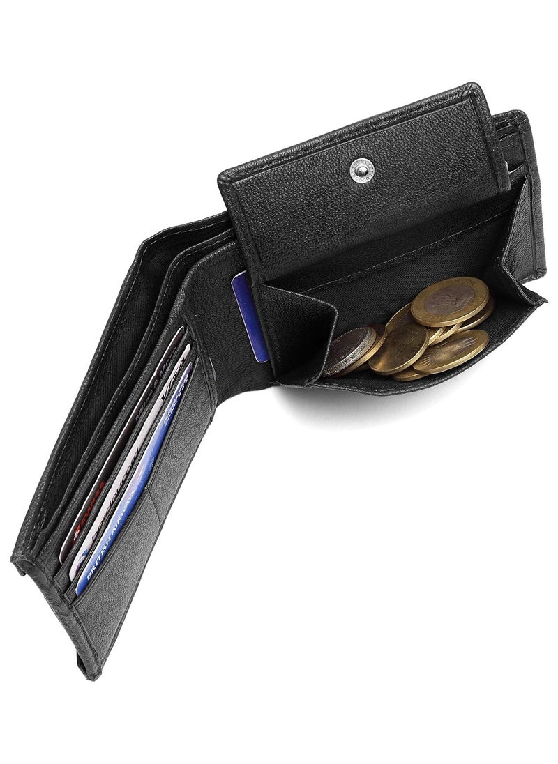 Black Leather Wallet for Men I 3 Card Slots