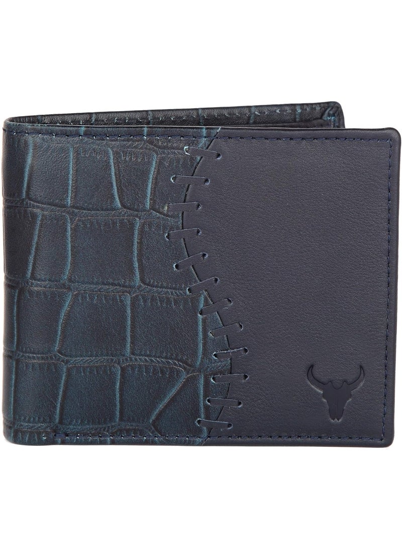 Blue Leather Wallet for Men I 4 Card Slots