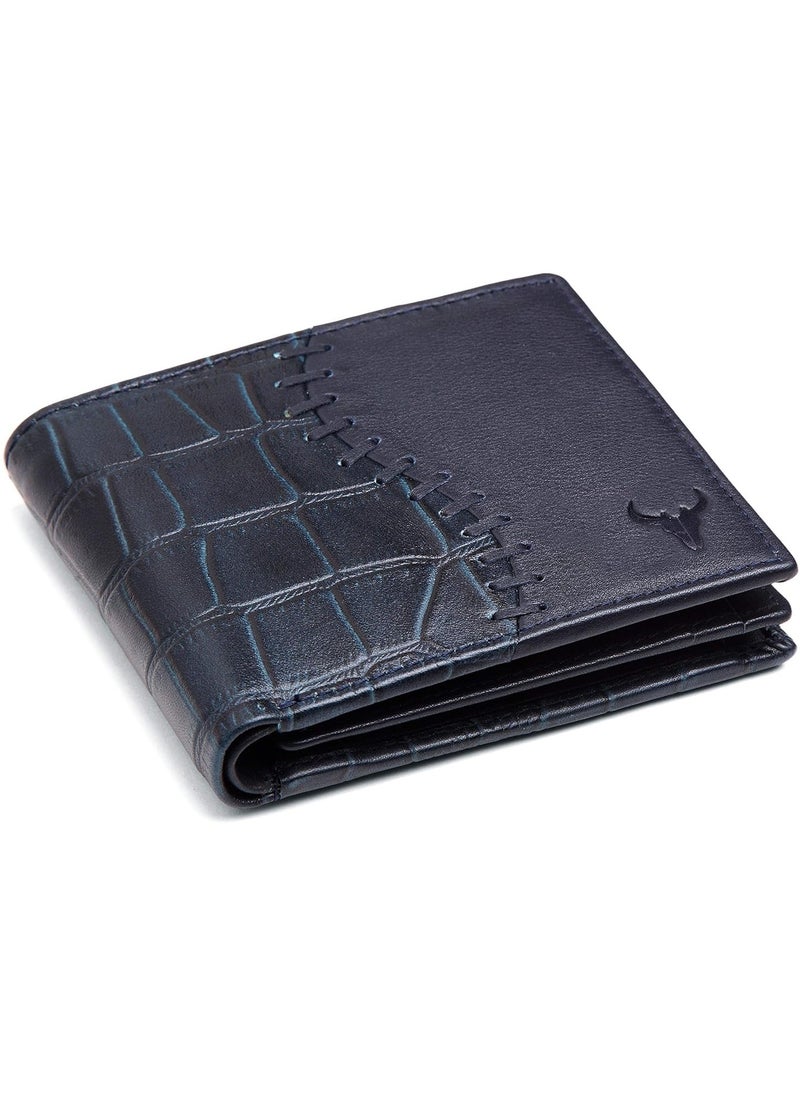 Blue Leather Wallet for Men I 4 Card Slots