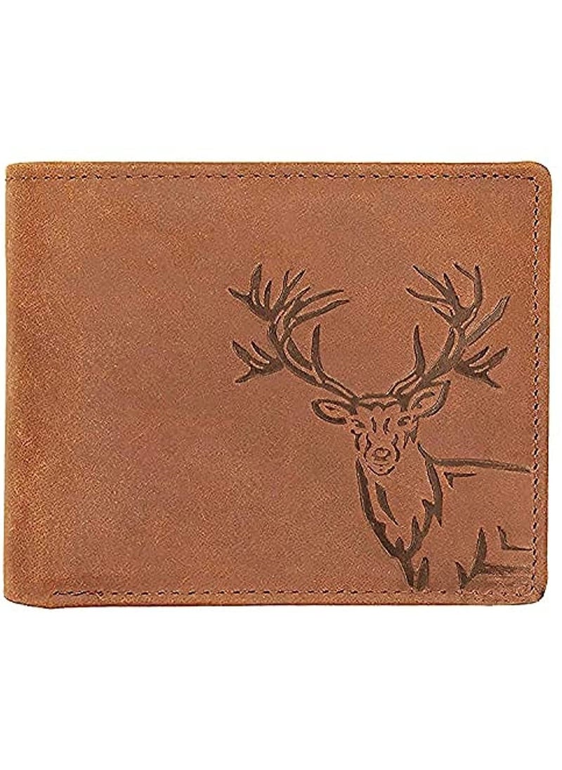 Tan Leather Wallet for Men I 2 Secret Compartments I 6 Credit/Debit Card Slots