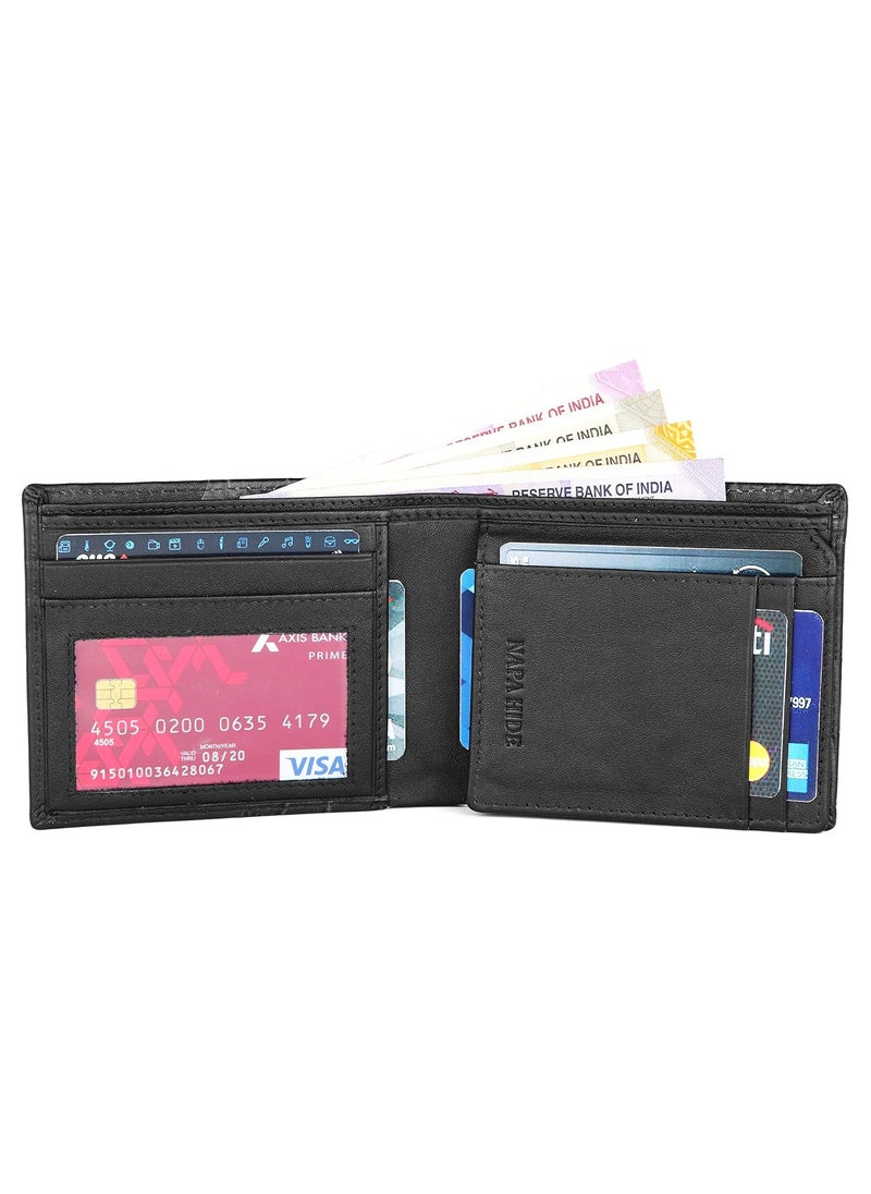 Black Leather Wallet for Men I 4 Card Slots