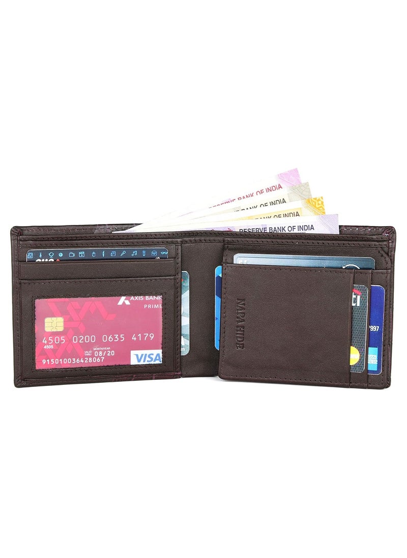 Maroon Leather Wallet for Men I 4 Card Slots I 2 Currency Compartments