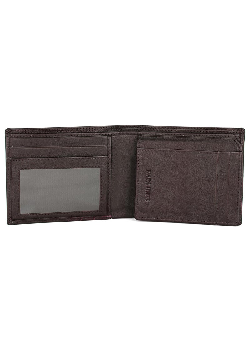 Maroon Leather Wallet for Men I 4 Card Slots I 2 Currency Compartments
