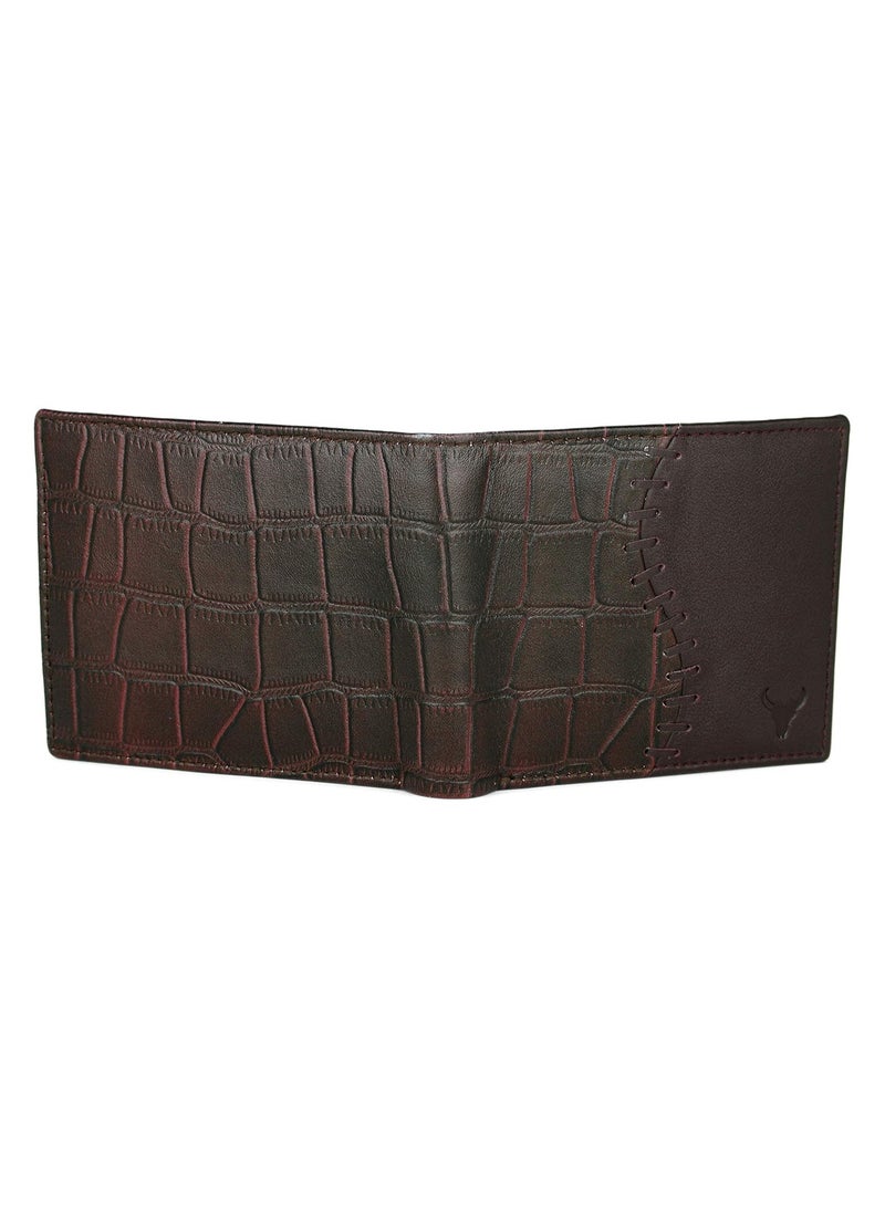 Maroon Leather Wallet for Men I 4 Card Slots I 2 Currency Compartments