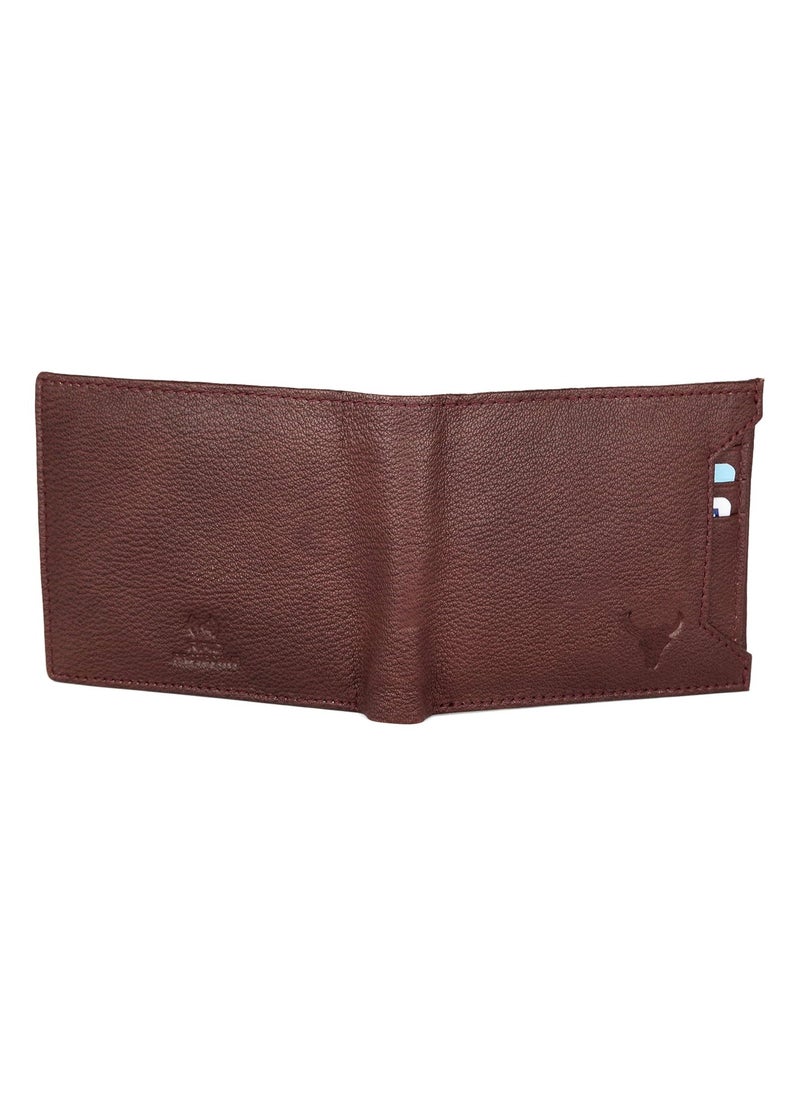 Maroon Leather Wallet for Men I 3 Card Slots I 2 Currency Compartments