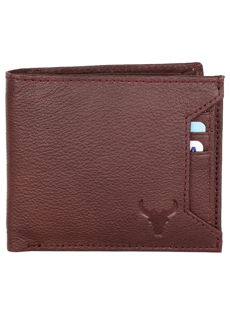 Maroon Leather Wallet for Men I 3 Card Slots I 2 Currency Compartments