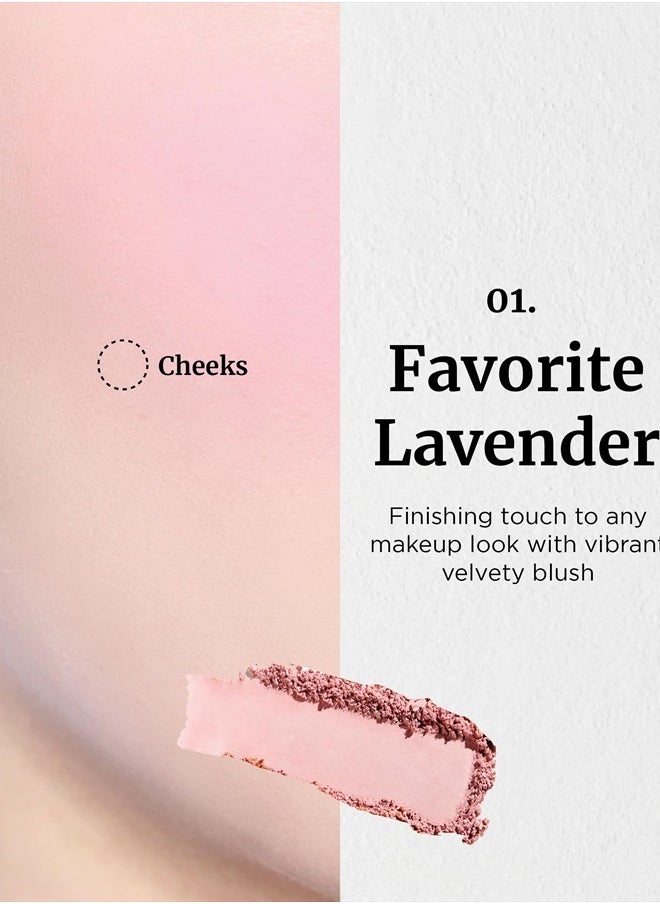 Cheekstain Pastel Blush for Cheeks (Favorite Lavender, 0.2oz) - Lightweight, Velvet Powder Formula - Seamless, Long-Lasting, Natural-Looking Glow | Korean Makeup