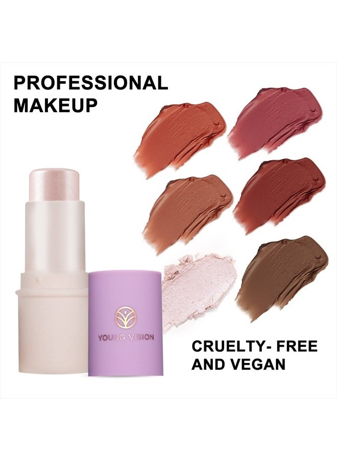 Cream Contour/Highlight Stick, Multi-Use Highlighter and Bronzer DUO Stick, Go on Smooth, Long-Lasting and Moisturing, Face contouring Sticks for Women.…