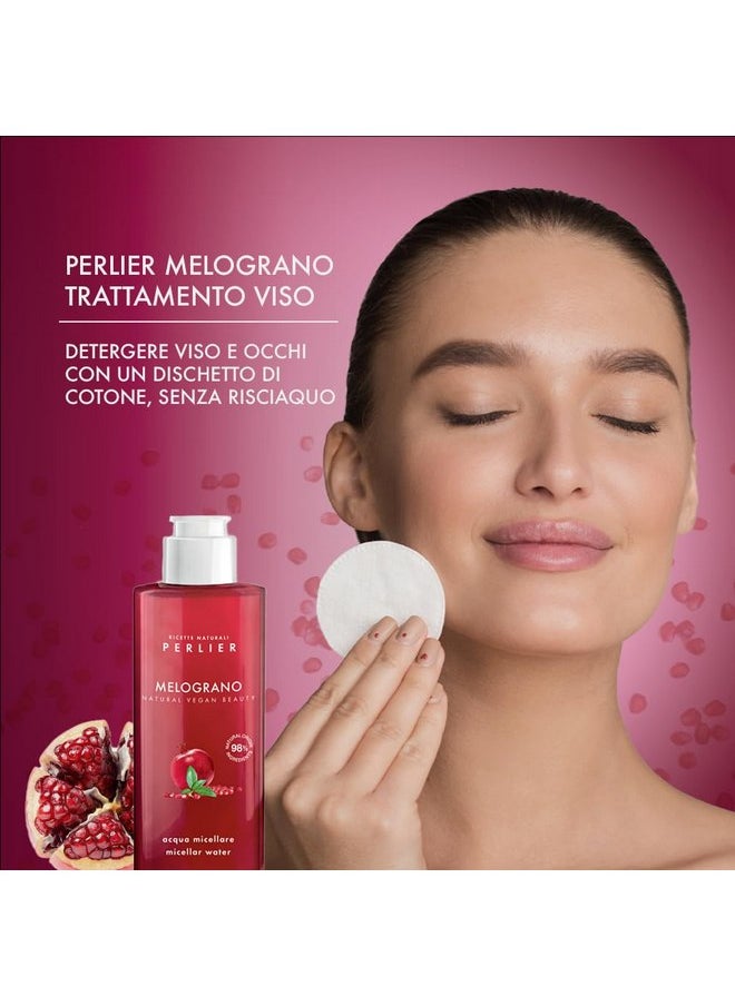 Perlier Pomegranate Micellar Cleansing Water - Gentle Makeup Remover & Skin Refresher - Hydrating & Antioxidant-Rich Formula - 6.7 fl oz