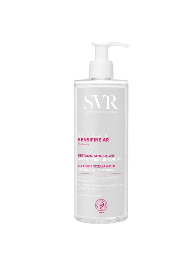 SVR Sensifine Micellar Water With Niacinamide. Soothing, Redness Relief Face Cleanser & Makeup Remover For Face, Eyes, Lips. Gentle, No Rinse Cleanser For Sensitive, Reactive Skin, 13.5 Fl.oz.