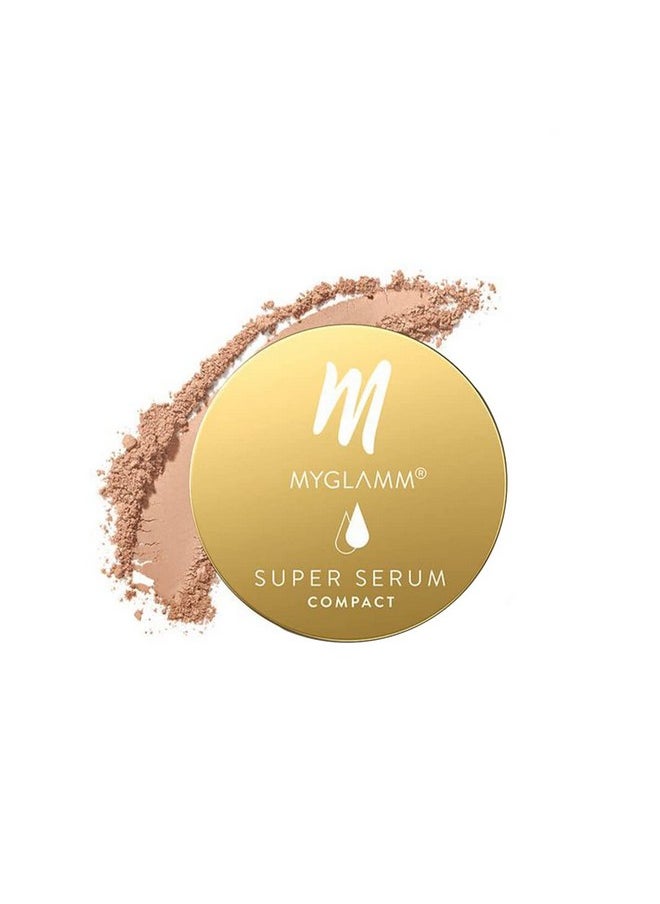 MyGlamm Super Serum Compact,401N, Mocha, 9g | Infused With Hyaluronic Acid & Vitamin E | Matte Finish Compact Powder | All Skin Type