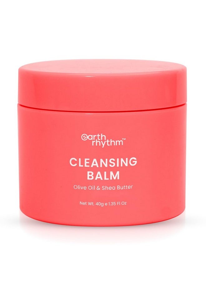 Earth Rhythm Shea Butter and Olive Oil Makeup Remover Cleansing Balm Gently Removes Makeup - 40 gm