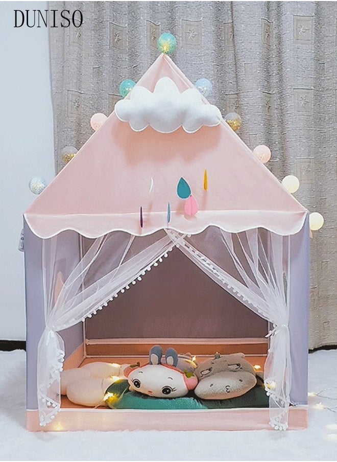 Kids Tent,Play Tent Playhouse for Kids Princess Castle Tent Gift Toys for Girl Play House for Toddler Children Indoor(Lotus Pink)