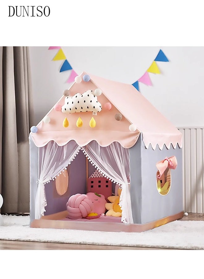 Kids Tent,Play Tent Playhouse for Kids Princess Castle Tent Gift Toys for Girl Play House for Toddler Children Indoor(Lotus Pink)