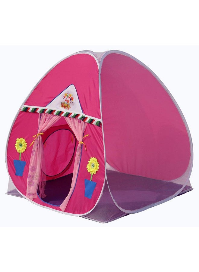 HOMECUTE Foldable Popup Play Tent House for Kids,Outdoor & Indoor Use, 3 Year to 12 Years 110 x 110 x 120 cm (Pink)