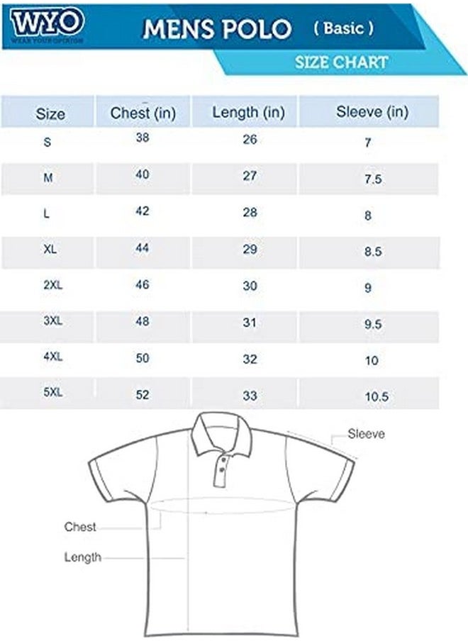 Wear Your Opinion Men's Plus Size Stripe Style Polo Collar Neck Half Sleeve Regular Fit T-Shirt (White/Black, 4Xl)