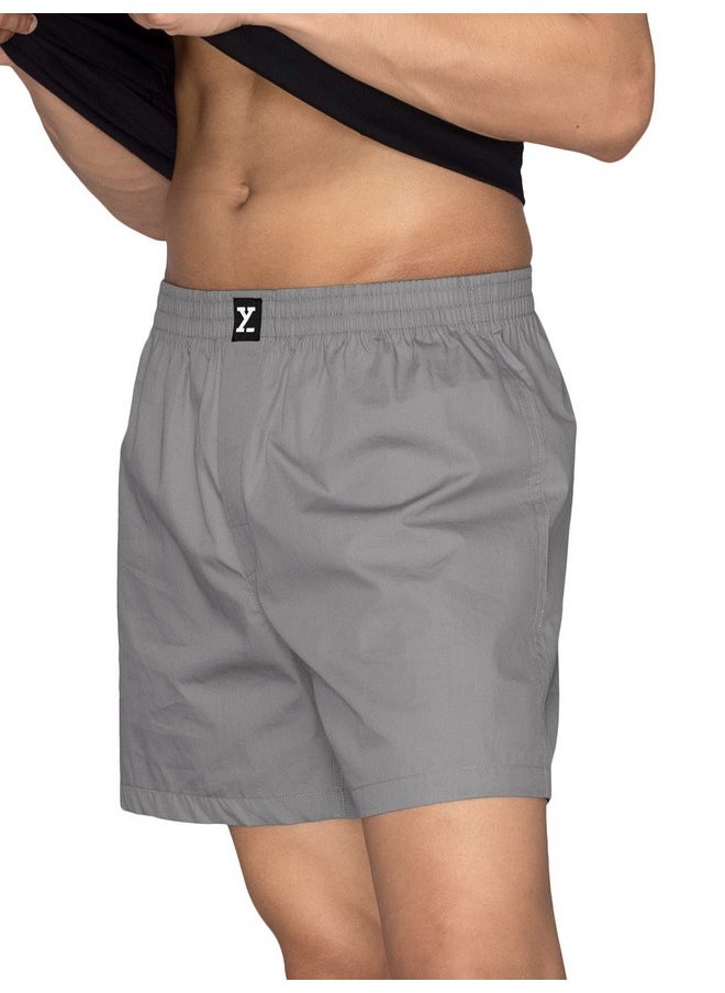 XYXX Men Combed Cotton innerboxers, Regular Fit, Solid, Pack of 1, XYBOX96L, Ash Grey, L