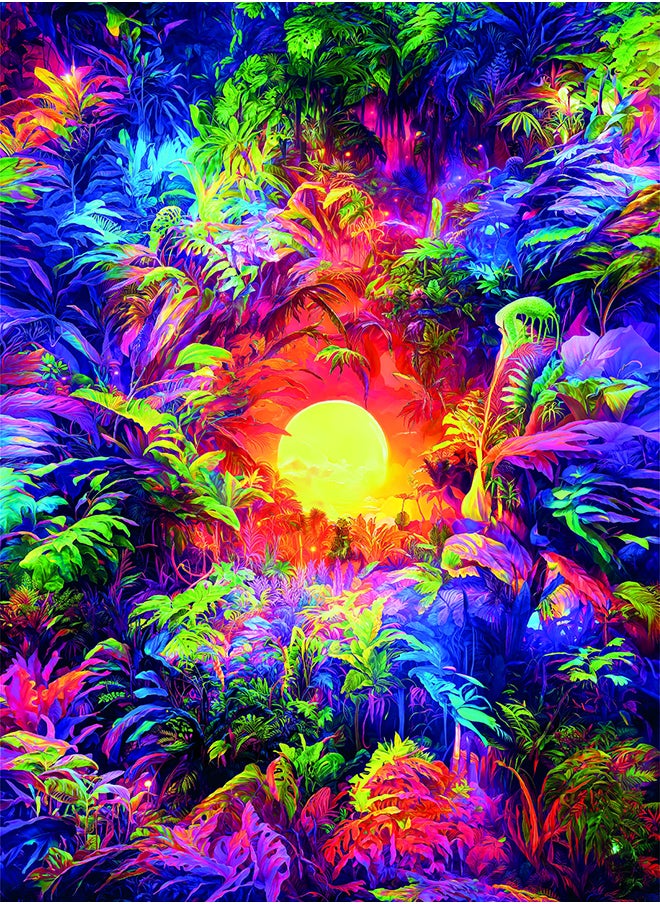Puzzle 500 Pieces + Poster: Colorboom – Jungle Psychedelic, Ages 14+