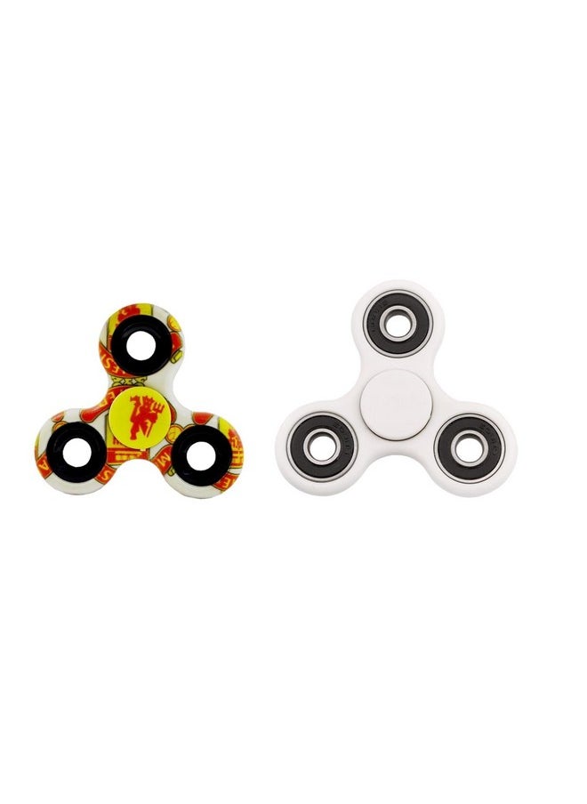 Premsons® Hand Spinner Desk Toy - High Speed Smooth Finger Spin Sensory Fidget Stress Relief Game Play for Kids & Adults - Birthday Party Gift - Combo - Football-MU + White