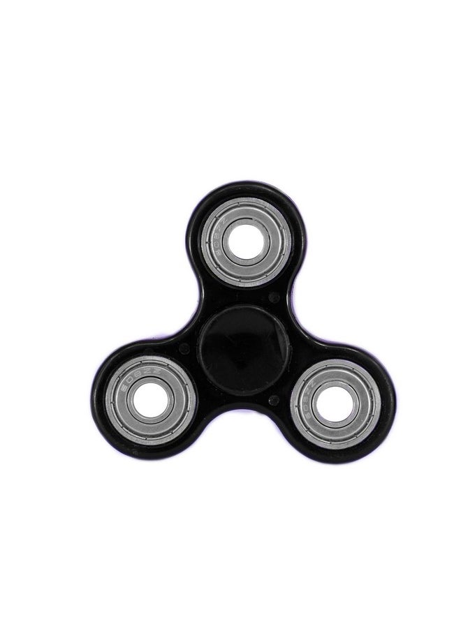 Premsons® Hand Spinner Desk Toy - High Speed Smooth Finger Spin Sensory Fidget Stress Relief Game Play for Kids & Adults - Birthday Party Gift - Four Bearing - Black + Silver Bearing