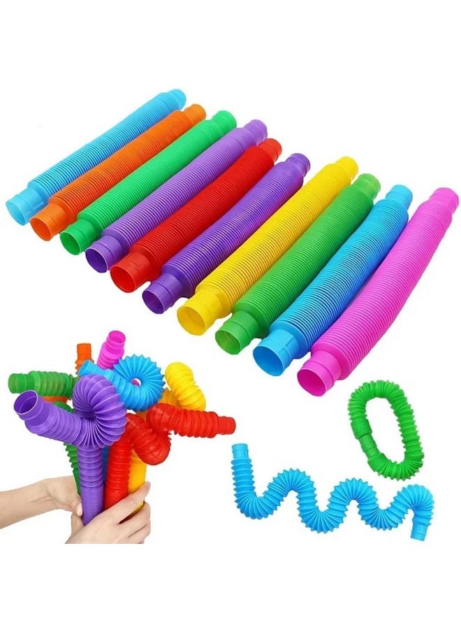 VGRASSP Push and Pull Pipe Tube Toy for Kids, Toddlers - Stretch and Bend Into Your Own Way - Smooth Sensory Fidget Toy - Multicolor (Color As Per Stock) (Pack of 12)