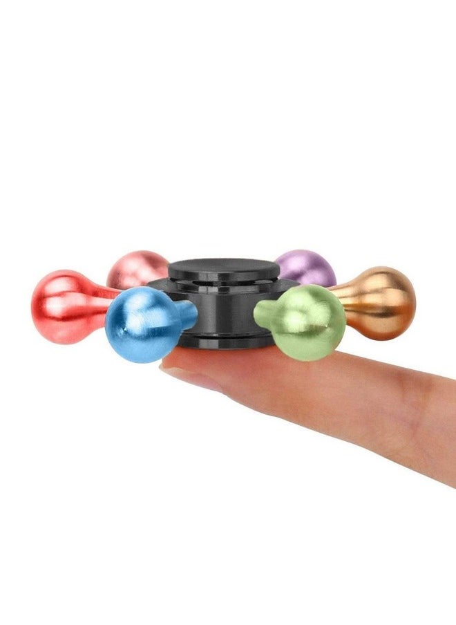 Premsons® Hand Spinner Desk Toy - High Speed Smooth Finger Spin Sensory Fidget Stress Relief Game Play for Kids & Adults - Birthday Party Gift - Combo - Rainbow Splash Triangular Head + Multi