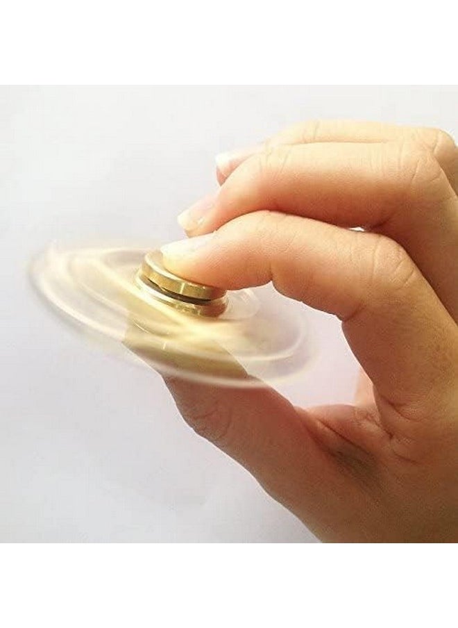 Premsons® Hand Spinner Desk Toy - High Speed Smooth Finger Spin Sensory Fidget Stress Relief Game Play for Kids & Adults - Birthday Party Gift - Metal - Gold Dual