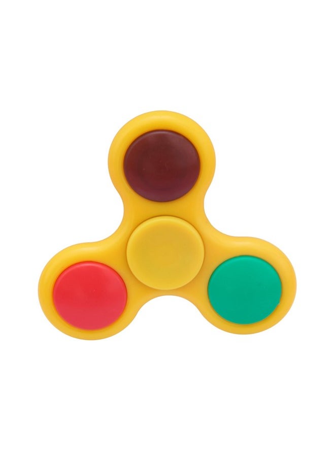 Premsons® Hand Spinner Desk Toy - High Speed Smooth Finger Spin Sensory Fidget Stress Relief Game Play for Kids & Adults - Birthday Party Gift - Combo - Rainbow Triangular Head + Plastic Yellow