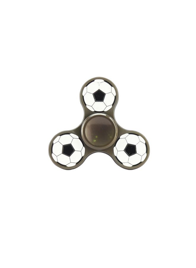 Premsons® Hand Spinner Desk Toy - High Speed Smooth Finger Spin Sensory Fidget Stress Relief Game Play for Kids & Adults - Birthday Party Gift - Metal - Black Football Classic