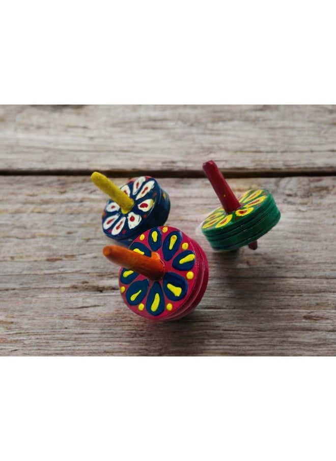 Wooden hanmade spiners Set of 3