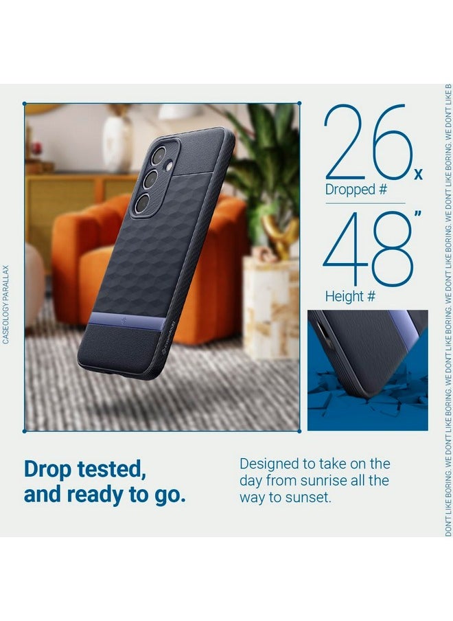 CASEOLOGY by Spigen Parallax Back Cover Case Compatible with Samsung Galaxy S24 [Military Grade Drop Protection] Ergonomic 3D Hexa Cube Designed Galaxy S24 Case (TPU and PC | Navy Violet)