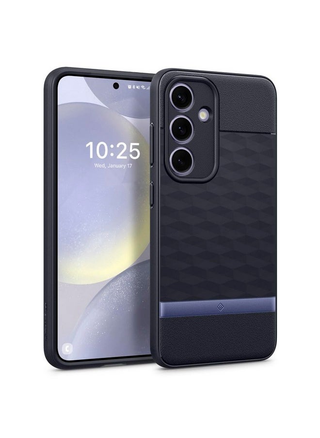 CASEOLOGY by Spigen Parallax Back Cover Case Compatible with Samsung Galaxy S24 [Military Grade Drop Protection] Ergonomic 3D Hexa Cube Designed Galaxy S24 Case (TPU and PC | Navy Violet)