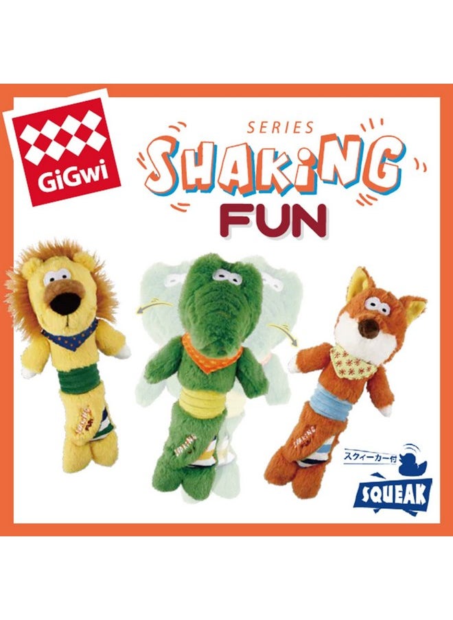 GiGwi Shaking Fun Lion Toy for Dogs, Non-Toxic, Soft, Plush Dog Toy, Shake to Squeak, Perfect for Cuddling, Chewing, Fetching, Tossing, Reduces Boredom, Anxiety, Suitable for Medium Dog Breeds