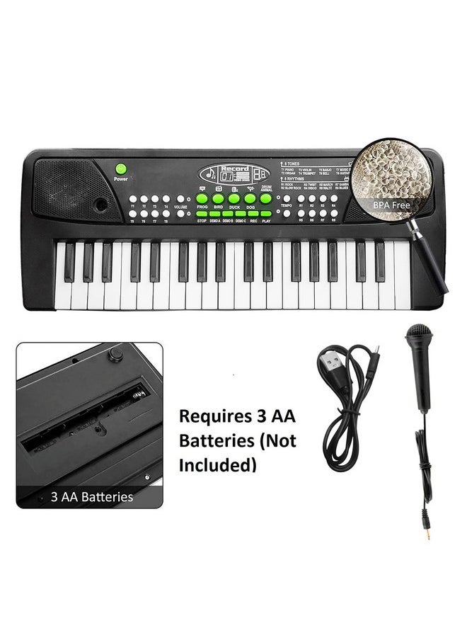 VGRASSP Digital Music Piano Keyboard for Kids with Microphone Portable Electronic Keyboards for Beginners Musical Toy Pianos for Girls Boys Ages 3-8 (BF430A1 37 Keys)