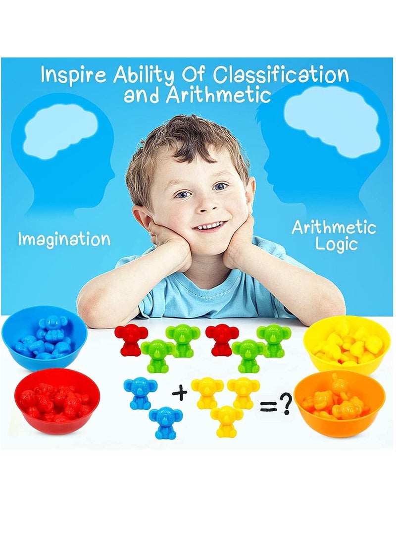 Counting Toys Koalas Matching Game with Sorting Bowls Math Games Sensory Training Toy Set Preschool Learning Activities Toys Montessori Educational Toys Set Gift for 3+Year Old Kids Boys Girls