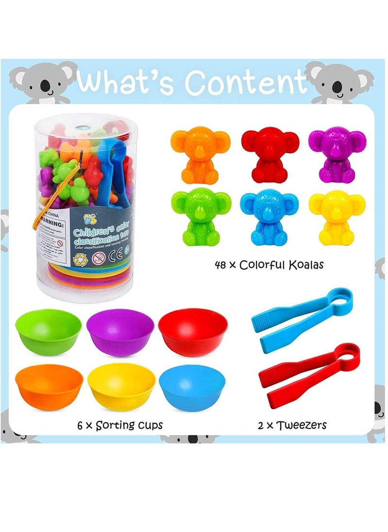 Counting Toys Koalas Matching Game with Sorting Bowls Math Games Sensory Training Toy Set Preschool Learning Activities Toys Montessori Educational Toys Set Gift for 3+Year Old Kids Boys Girls