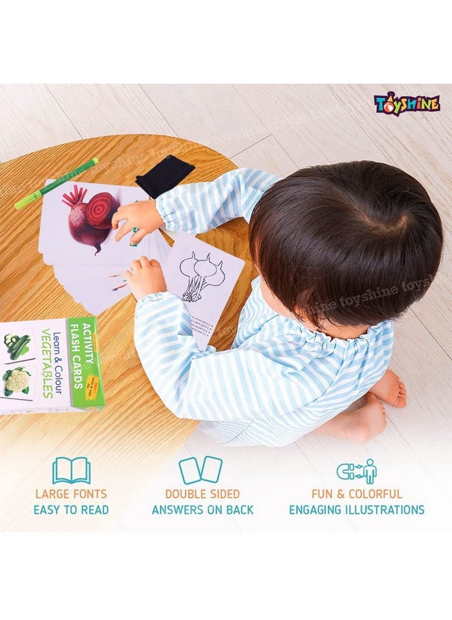 Toyshine Wipe and Clean Educational Flash Cards for Kids - Vegetables Learning Game for Boys Girls 2 3 4 5 Year Old