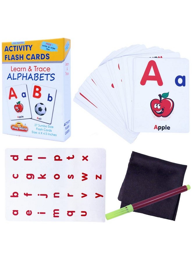 Toyshine Wipe and Clean Educational Flash Cards for Kids - Alphabet Learing Game for Boys Girls 2 3 4 5 Year Old