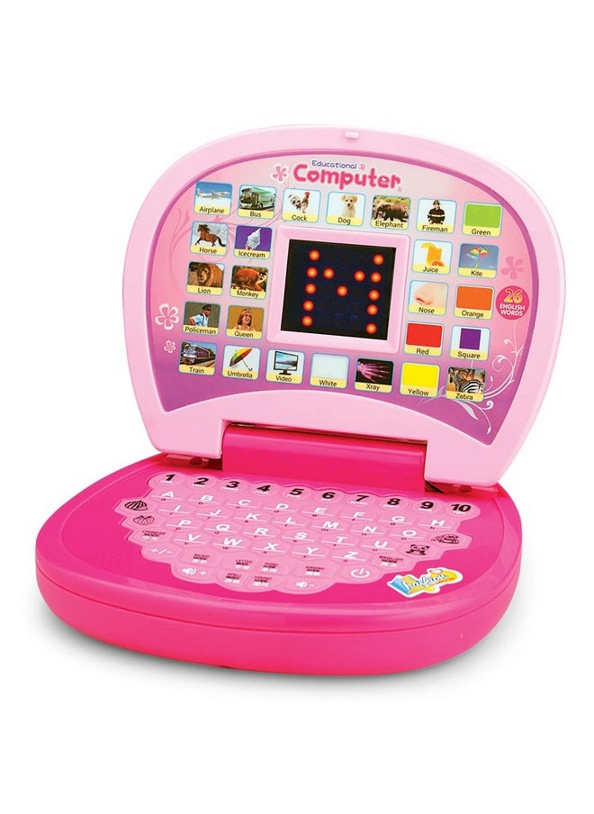 Wembley Kids Computer Toy Baby Laptops for Kids 1 2 3-6 Years Activity Electronics Number & Alphabet Charts for Kids Learning Educational Toy with Sound and Music - BIS Approved (Pink) (Pink)