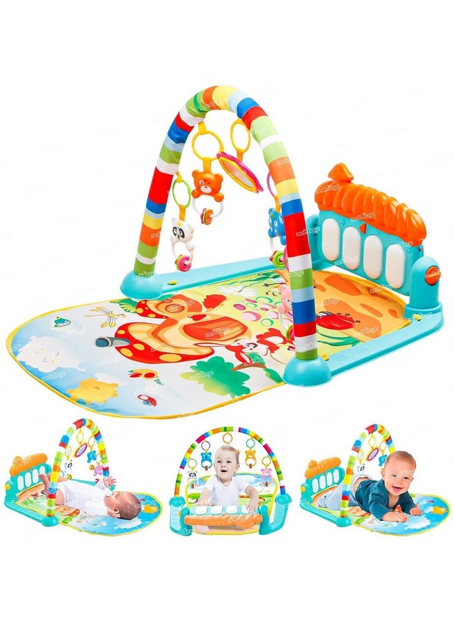 Zest 4 Toyz Baby Play Mat Gym & Fitness Rack with Hanging Rattles Lights & Musical Keyboard Mat Piano Multi-Function (Made in India)