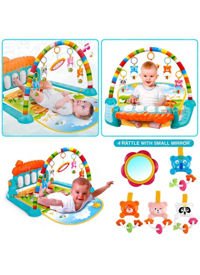 Zest 4 Toyz Baby Play Mat Gym & Fitness Rack with Hanging Rattles Lights & Musical Keyboard Mat Piano Multi-Function (Made in India)
