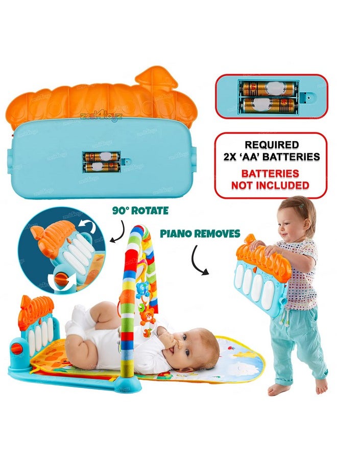 Zest 4 Toyz Baby Play Mat Gym & Fitness Rack with Hanging Rattles Lights & Musical Keyboard Mat Piano Multi-Function (Made in India)