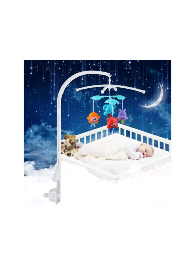 Baby Mobile Holder,26 inch White Baby Crib Mobile Music Box Bed Bell Toy Holder Toy Decoration Hanging Arm Bracket for Baby Bed Perambulator (Without Dolls)