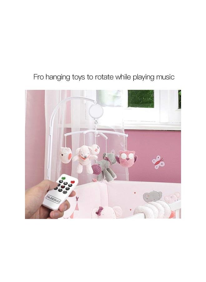 Crib Bed Toy,Rotary Baby Crib Bed Toy Musical Mobiles 35 Songs Music Box Remote Control Movement Bells for Kids with USB Line