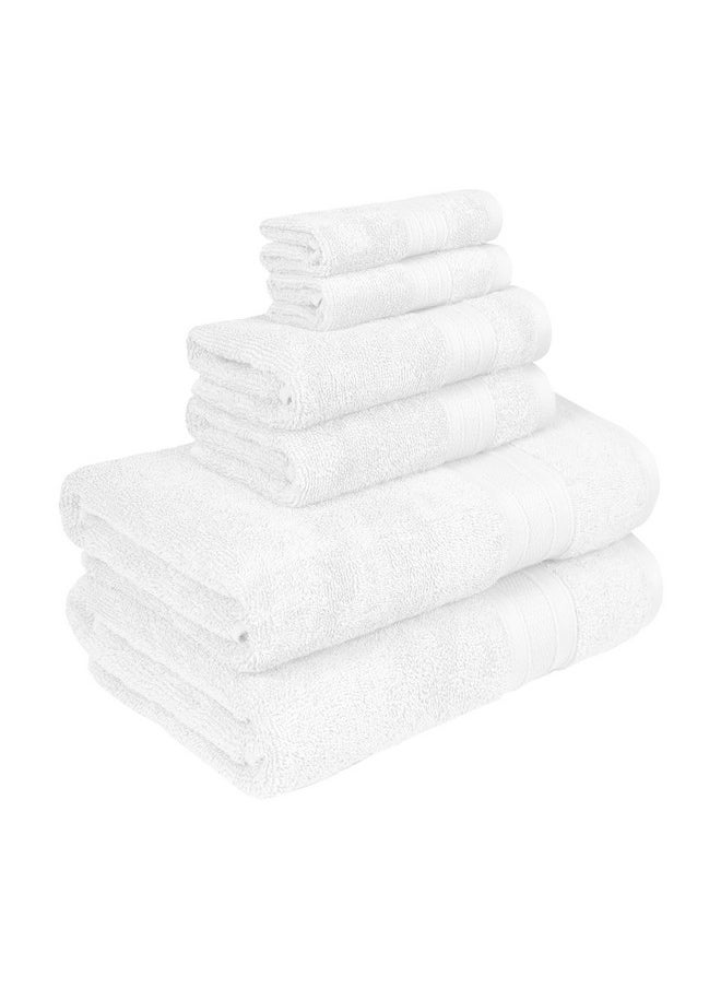 Trident Soft Comfort Air Rich Towels for Bath, 100% Cotton Towel, Super Soft, Highly Absorbent, 6 Pieces Towel Set, 500 GSM - White