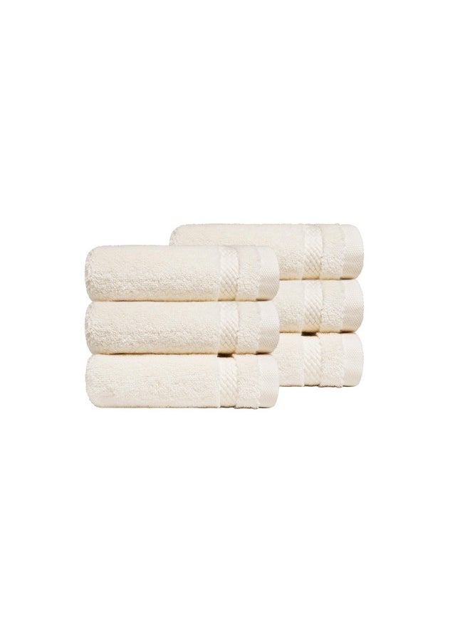 Trident Nectarsoft Face Towels, 100% Cotton Towels, Zero Twist Yarn, 6 Face Towel Set, Luxurious Soft, Extra Absorbent, 625 GSM, Linen