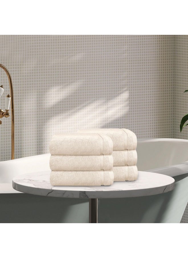 Trident Nectarsoft Face Towels, 100% Cotton Towels, Zero Twist Yarn, 6 Face Towel Set, Luxurious Soft, Extra Absorbent, 625 GSM, Linen